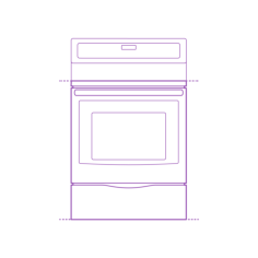 Fixtures Ranges Stoves Ge Freestanding Single Oven Electric Range Simple Line Art Svg, Free Vectors File